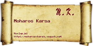 Moharos Karsa névjegykártya